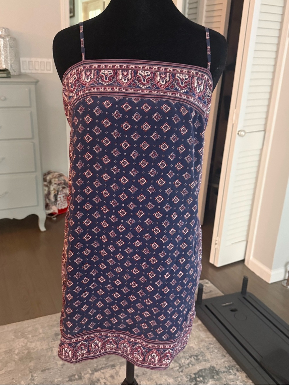 Joie Navy and White Printed Mini Dress